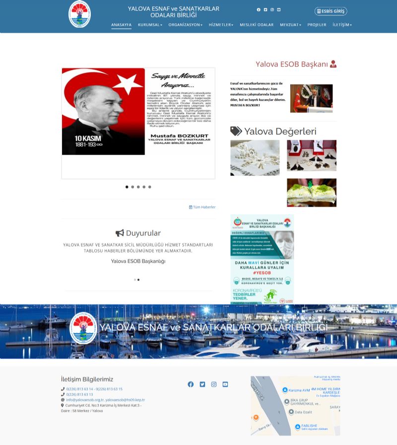 YALOVA ESNAF ve SANATKARLAR ODALARI B�RL���